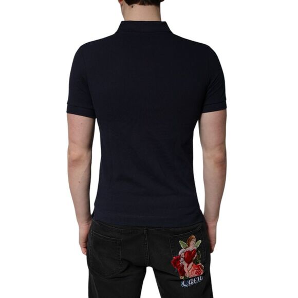 Dolce & Gabbana Polo Shirt Embroidered Logo Men Blue Polos